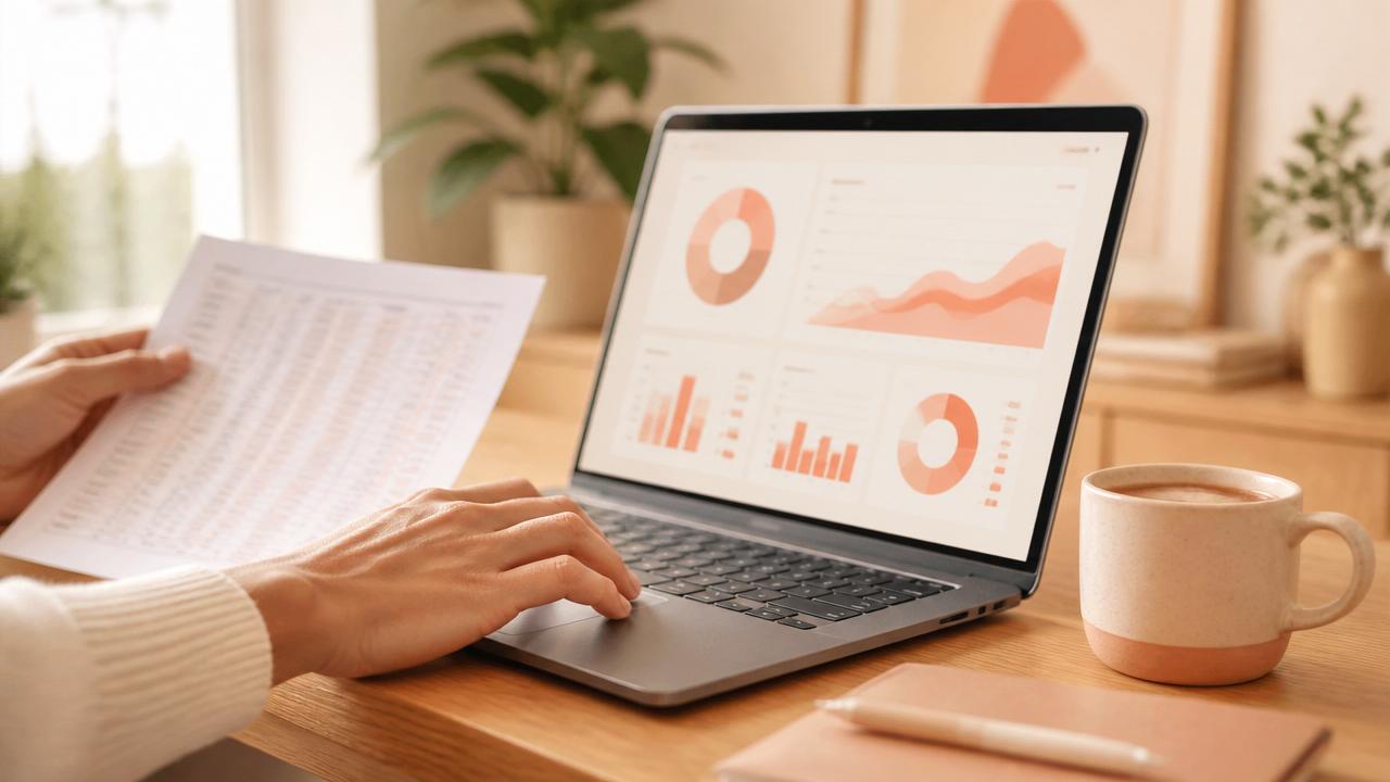 Hands moving data from a spreadsheet into a live dashboard